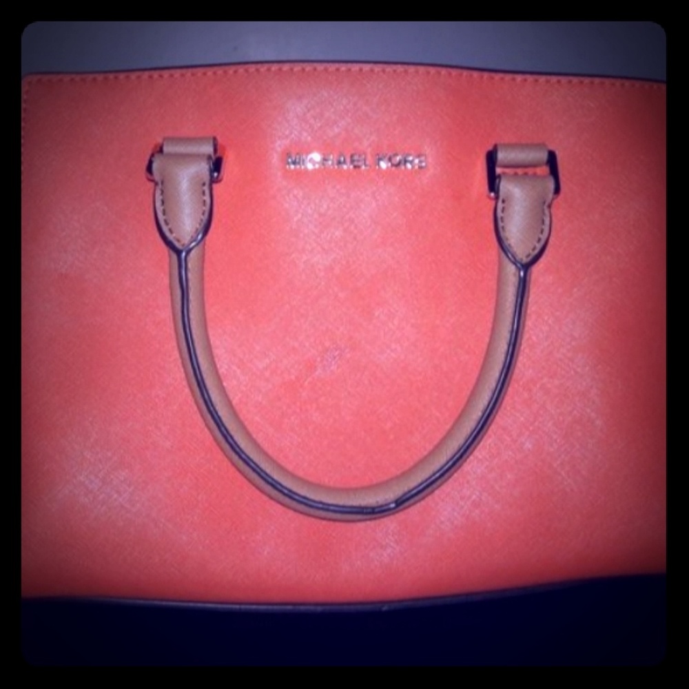 MICHAEL Kors orange/white purse
